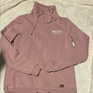 Pink Quarter-Zip Sweatshirt with High Collar